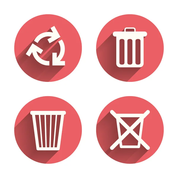 Iconos de papelera de reciclaje . — Vector de stock