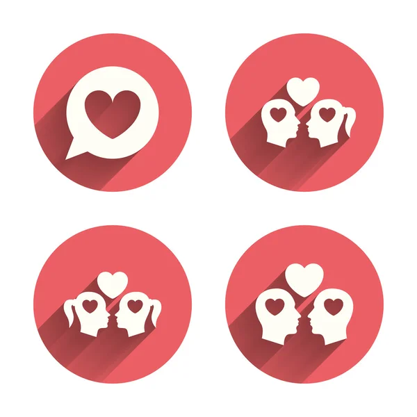 Pareja amor iconos — Vector de stock