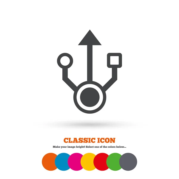 Icono de signo USB . — Vector de stock