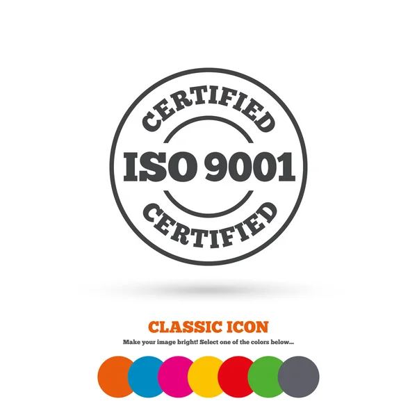 Señal certificada ISO 9001 . — Vector de stock