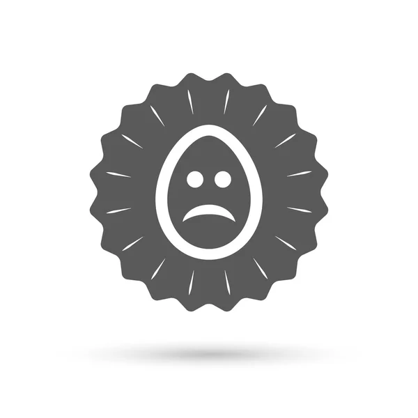 Triste cara de huevo signo icono . — Vector de stock