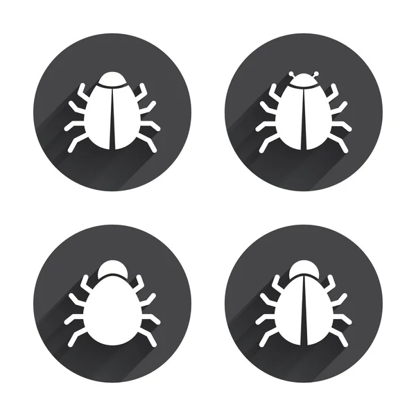 Bugs signs. Virus software error — Stock Vector