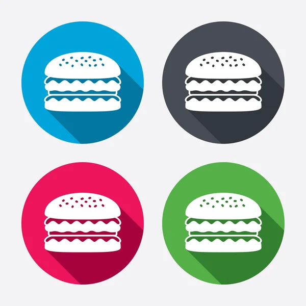 Icônes de hamburger. Burger symboles alimentaires . — Image vectorielle