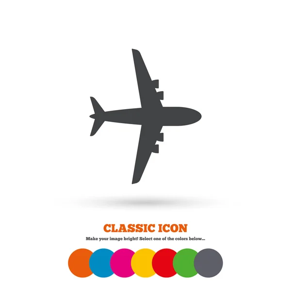 Firma del avión. Símbolo plano . — Vector de stock