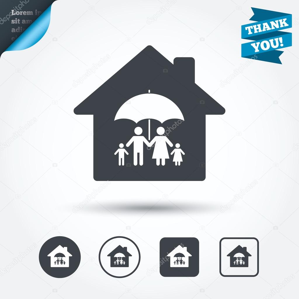 Complete family home insurance icons