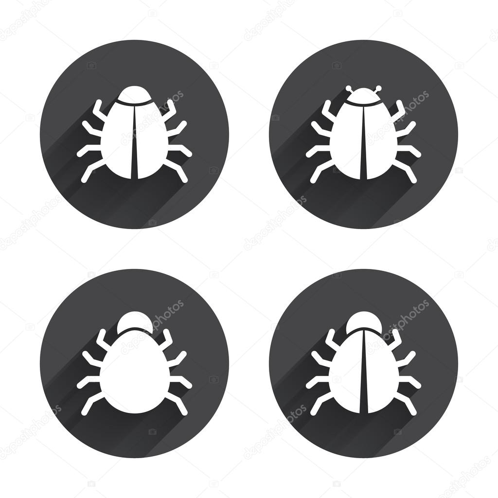 Bugs signs. Virus software error
