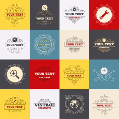 Büyüteç cam ve küre işaretleri.