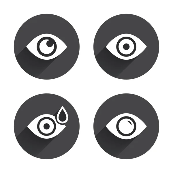 Eye signs. Eyeball with water drop — Stock Vector
