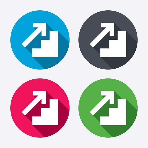 Upstairs icons. Up arrow signs. — Stockvector