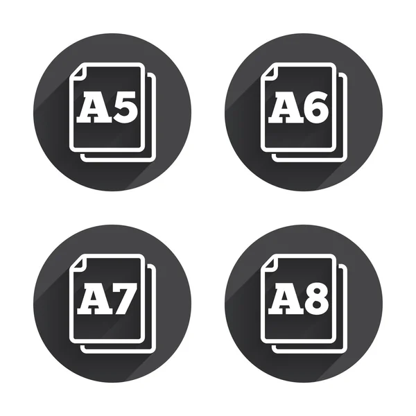 Paper size standard icons. — Stock Vector