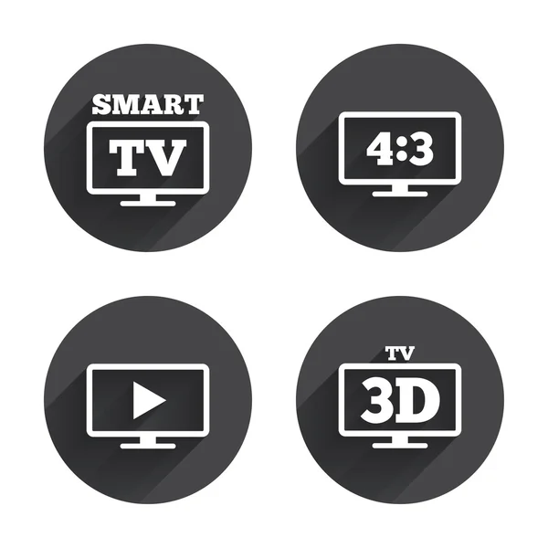 Iconos de modo de televisión inteligente — Archivo Imágenes Vectoriales