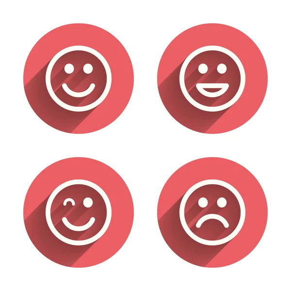 Smile icons. Happy, sad   faces. — Stock Vector