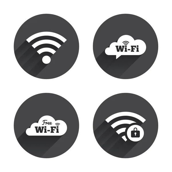 Wifi iconos de red inalámbrica . — Vector de stock