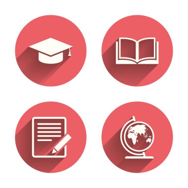 kalem ve açık kitap işaretleri.