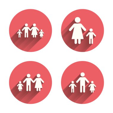 iki çocuk işaretleri ile aile