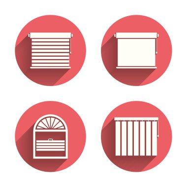 Panjur simgeler. Plisse, dikey ve rulolar.