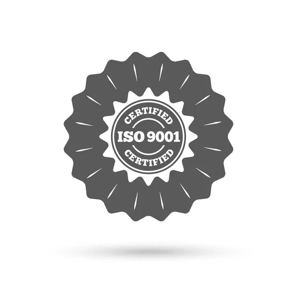 Señal certificada ISO 9001 . — Vector de stock