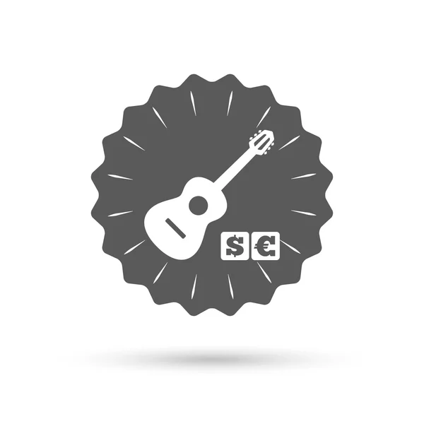 Signo de guitarra acústica icono . — Vector de stock