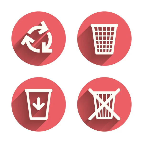 Iconos de papelera de reciclaje . — Vector de stock