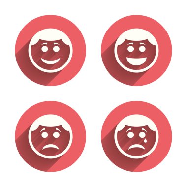 Daire gülümsemek yüz simgeleri.