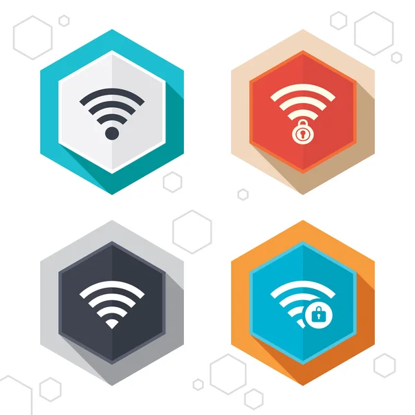 Wifi iconos de red inalámbrica . — Vector de stock