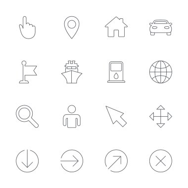 GPS navigasyon simgeler.