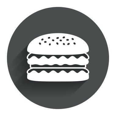 Hamburger simgesi. Burger yemek sembolü.