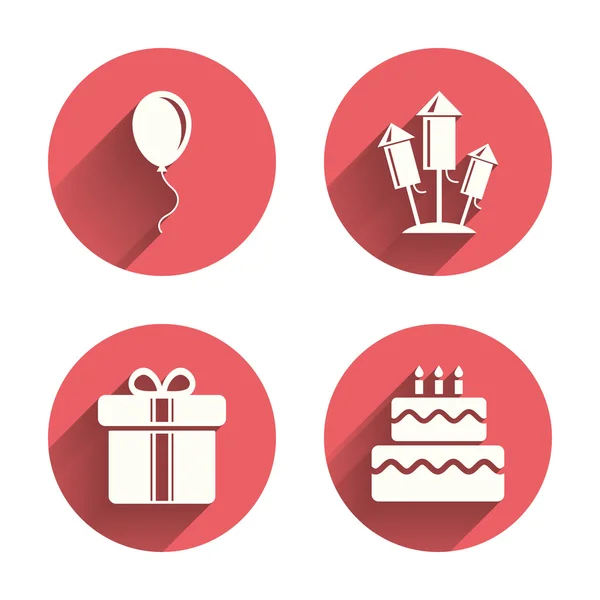 Icônes fête d'anniversaire — Image vectorielle