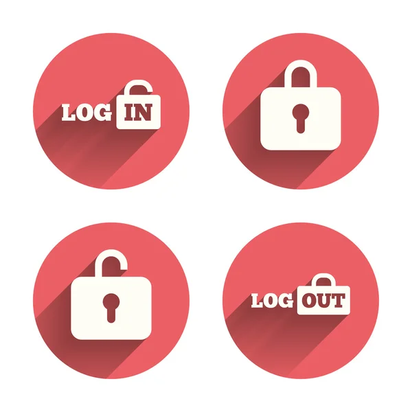 Login und Logout-Symbole — Stockvektor