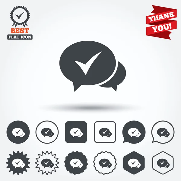 Chat check sign icons — Stock Vector