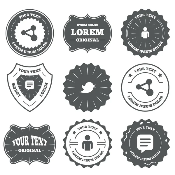 Human person and share icons. — Stock Vector