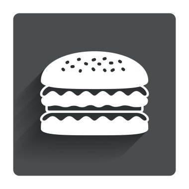Hamburger simgesi. Burger yemek sembolü.