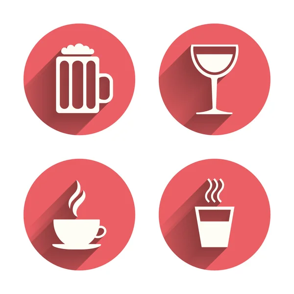 Drinks signs. Coffee cup, glass — Stock Vector