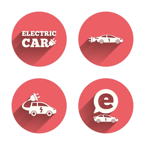 Señales de coche eléctrico — Vector de stock