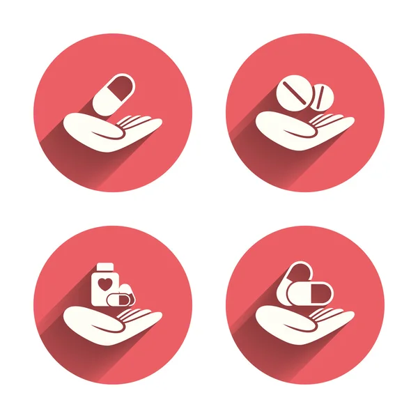 Helping hands icons — Stock Vector