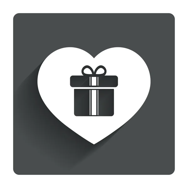 Icono de signo de caja regalo . — Archivo Imágenes Vectoriales