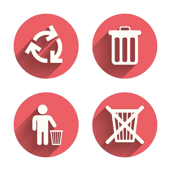 Reciclar ícones bin — Vetor de Stock