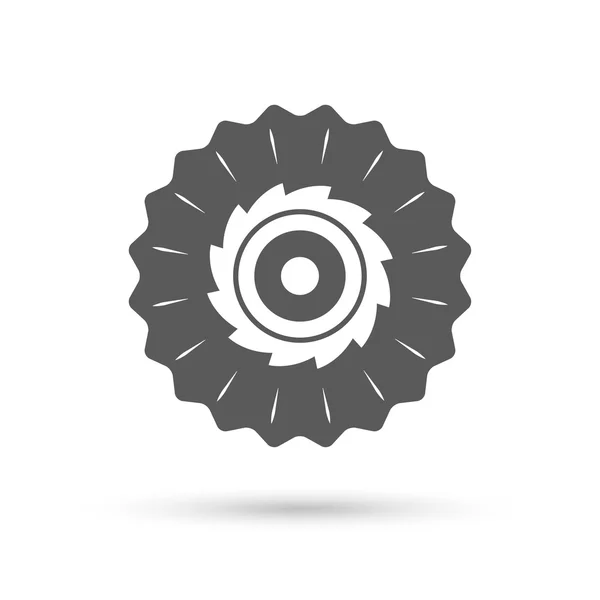 Scie circulaire icône de signe de roue — Image vectorielle