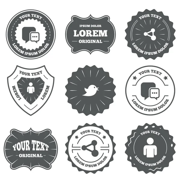 Iconen van sociale media. — Stockvector