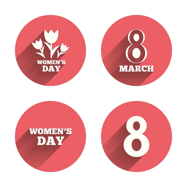 8 March Women's Day icons. — Stock Vector