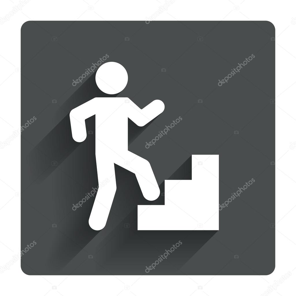 Upstairs icon. Human walking