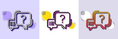 Soru işareti simgesi. Yarı ton noktalı desen. Gradyan simgesi ve tahıl gölgesi. Sınav sohbet balonu tabelası. Satır soru işareti simgesi. Çeşitli tasarımlar. Vektör