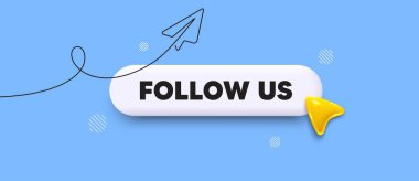 Arama barını takip edin. Düzlem çizgisi simgesini paylaş. Bizi takip et. Özel teklif işareti. Süper teklif sembolü. 3d imleci olan arama tuşu. Vektör