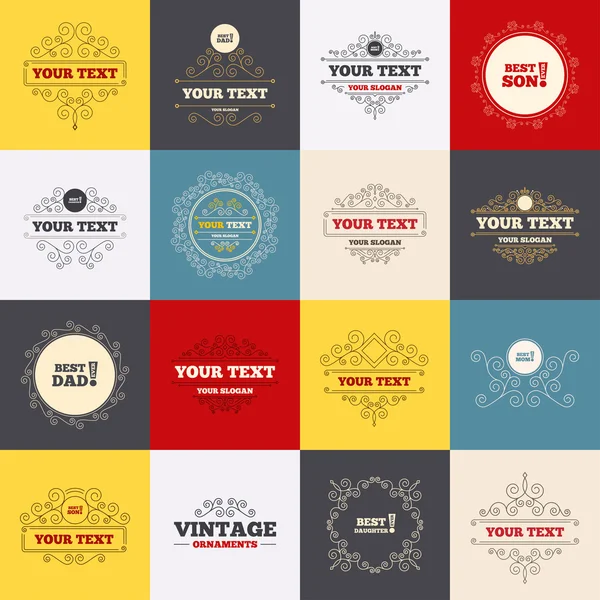 Vintage frames, etiketten — Stockvector