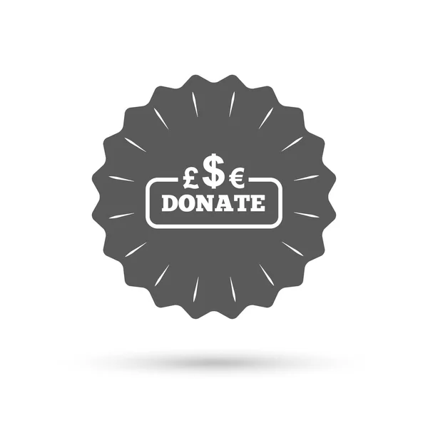 Donate sign icon. — Stock Vector