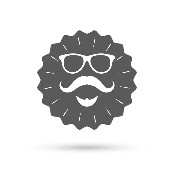 Icono de signo de bigote y gafas . — Archivo Imágenes Vectoriales