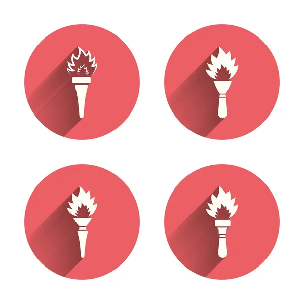 Iconos de llama de antorcha . — Vector de stock