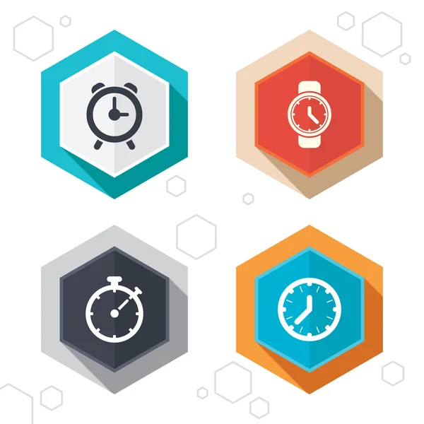 Iconos de tiempo reloj mecánico . — Vector de stock