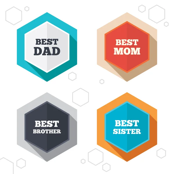 Best mom and dad, brother, sister — Stock Vector