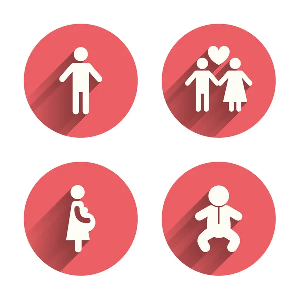 Family lifetime icons. — Stock Vector
